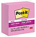 Post-it Super Sticky Notes, 3 in x 3 in, 5 Pads, 90 Sheets/Pad, 2x the Sticking Power, Tropical Pink