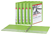 Office Depot Round Ring Binders, 8-1/2"L x 11"W, 225 Pages, Green, Pack Of 6
