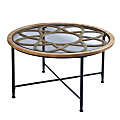 SEI Melvoir Cocktail Table, 18"H x 32-1/2"W x 32-1/2"D, Natural/Black