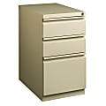 WorkPro 23"D Vertical 3-Drawer Letter-Size Mobile Pedestal File Cabinet, Metal, Putty