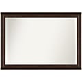 Amanti Art Non-Beveled Rectangle Framed Bathroom Wall Mirror, 28-1/2” x 40-1/2”, Lara Bronze