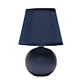 Creekwood Home Nauru Petite Ceramic Orb Table Lamp, 8-5/8"H, Blue Shade/Blue Base