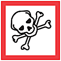Tape Logic® Pictogram Labels, DL4248, Skull And Crossbones, Square, 2" x 2", Red/White/Black, Roll Of 500 1 thumbnail image