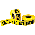 B O X Packaging Barricade Tape, Caution Do Not Enter, 3" Core, 3" x 333 Yd., Black/Yellow, Case Of 4 1 thumbnail image