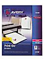 Avery® Customizable Print-On™ Dividers, 8 1/2" x 11", 8-Tab, White, 1 Set