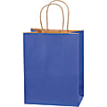 Partners Brand Tinted Shopping Bags, 10 1/4"H x 8"W x 4 1/2"D, Parade Blue, Case Of 250