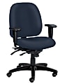 WorkPro® 4X4 498SL Ergonomic Antimicrobial Vinyl Low-Back Multi-Function Task Chair, Navy/Black