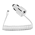StarTech.com Dual Port Car Charger w/ Apple 8-pin Lightning Connector & USB Port - High Power (21W / 4.2A) - Dual iPad Car Charger (USBLT2PCARW) - Car power adapter - 21 Watt - 4.2 A (USB, Lightning) - white 1 thumbnail image
