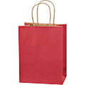 Partners Brand Tinted Shopping Bags, 10 1/4"H x 8"W x 4 1/2"D, Scarlet, Case Of 250