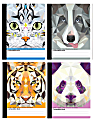 Inkology Composition Books, 8-1/2" x 11", College Ruled, 200 Pages (100 Sheets), Foil Totem Designs, Pack Of 12 Books