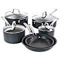 Martha Stewart Non-Stick Hard Aluminum Cookware Set, Matte Black, Set Of 10 1 thumbnail image