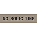 Headline Sign U.S. Stamp & Sign Headline Engraved Acrylic Sign, "No Soliciting", 2" x 8", Gray Sign, Black Text 1 thumbnail image