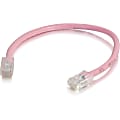 C2G 6in Cat6 Non-Booted Unshielded (UTP) Network Patch Cable - Pink - Slim Category 6 for Network Device - RJ-45 Male - RJ-45 Male - 6in - Pink