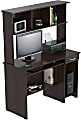 Inval Computer Workcenter With Hutch, Espresso-Wengue 1 thumbnail image