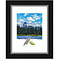 Amanti Art Rectangular Narrow Picture Frame, 14” x 17" With Mat, Eva Black Silver 1 thumbnail image