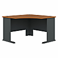 Bush Business Furniture Office Advantage 48"W Corner Desk, Natural Cherry/Slate, Standard Delivery