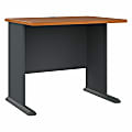 Bush Business Furniture Office Advantage 36"W Computer Desk, Natural Cherry/Slate, Standard Delivery