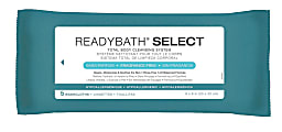 ReadyBath SELECT Medium-Weight Cleansing Washcloths, Unscented, 8" x 8", White, 5 Washcloths Per Pack, Case Of 30 packs