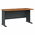 Bush Business Furniture Office Advantage 60"W Computer Desk, Natural Cherry/Slate, Standard Delivery