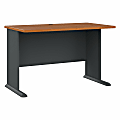 Bush Business Furniture Office Advantage 48"W Computer Desk, Natural Cherry/Slate, Standard Delivery