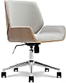Elle Décor Ophelia Bentwood Fabric Mid-Back Task Chair, Gray/Chrome