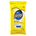 Pledge® Furniture Polish Wipes, Lemon Scent, 7" x 11", Pack Of 12 1 thumbnail image