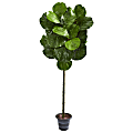 Nearly Natural 4' Fiddle Leaf Artificial Tree With Decorative Planter, 4'H x 15"W x 15"D, Black/Green 1 thumbnail image