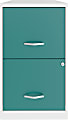 Realspace® SOHO Smart 18"D Vertical 2-Drawer File Cabinet, Metal, White/Teal