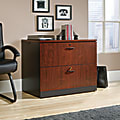 Sauder® Via 36"W Lateral 2-Drawer File Cabinet, Classic Cherry/Soft Black