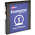 Avery® Economy View 3 Ring Binder, 1 Inch Round Rings, Black, 1 Binder 1 thumbnail image