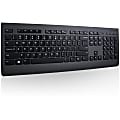 Lenovo Keyboard - Wireless Connectivity - RF - USB Interface - Spanish (Latin America) - Notebook, Tablet, Desktop Computer - Mechanical Keyswitch - Black