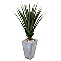 Nearly Natural 5'H Spiked Artificial Agave With Planter, 60"H x 36"W x 36"D, Gray/Green