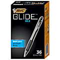 BIC® Glide® Bold Ballpoint Pens, Bold Point, 1.6 mm, Translucent Barrel, Black Ink, Pack Of 36