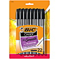 BIC Cristal Ballpoint Pens, Medium Point, 1.0 MM, Clear Barrel, Black Ink, Pack of 22 1 thumbnail image