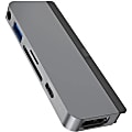 Targus® Sanho HyperDrive 6-In-1 USB-C Hub, 4/10"H x 3-7/10"W x 1-3/10"D, Silver, 00GF61