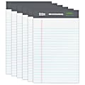 Office Depot® Brand Professional Writing Pads, 5" x 8", Narrow Ruled, 50 Sheets, 100% Recycled, White, Pack Of 6