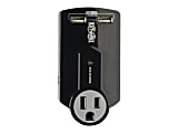 Tripp Lite Travel Surge 3 Outlet USB Charger Tablet Smartphone Ipad Iphone - Surge protector - 15 A - AC 120 V - 1800 Watt - output connectors: 1 - black 1 thumbnail image