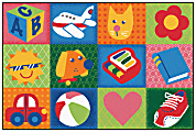 Carpets for Kids® KID$Value Rugs™ Toddler Fun Squares Activity Rug, 4' x 6' , Multicolor