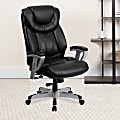 Flash Furniture Hercules Big & Tall LeatherSoft™ Faux Leather Swivel Office Chair With Adjustable Arms, Black