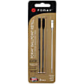 FORAY® Pen Refills For Cross® Ballpoint Pens, Medium Point, 1.0 mm, Black, Pack Of 2 1 thumbnail image