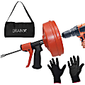 DrainX® Toilet Auger Plumbing Snake With Heavy-Duty Bulbhead, Gloves And Storage Bag, 3’ 1 thumbnail image