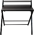 Mind Reader  2-Tier Folding Office Table, 31-3/4"H x 34"W x 25"D, Black 1 thumbnail image