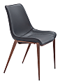 Zuo Magnus Dining Accent Chairs, Black/Walnut, Set Of 2 Chairs 1 thumbnail image