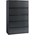 Lorell® 42"W x 18-5/8"D Lateral 5-Drawer File Cabinet, Charcoal 1 thumbnail image