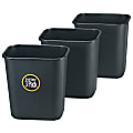 Rubbermaid® Rectangular Plastic Trash Can, 7 Gallons, 15"H x 14-1/2"W x 10-1/2"D, Black, Pack Of 3 Cans 1 thumbnail image