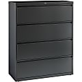 Lorell® 42"W x 18-5/8"D Lateral 4-Drawer File Cabinet, Charcoal