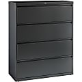 Lorell® 42"W x 18-5/8"D Lateral 4-Drawer File Cabinet, Charcoal 1 thumbnail image