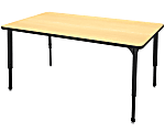 Marco Group™ Apex™ Series Rectangle Adjustable Table, 30"H 60"W x 30"D, Maple/Black