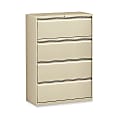 Lorell® Fortress 36"W x 18-5/8"D Lateral 4-Drawer File Cabinet, Putty