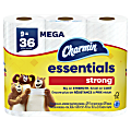 Charmin Essentials Strong Mega 2-Ply Toilet Paper Rolls, 4" x 4-1/2", White, 429 Sheets Per Roll, Pack Of 9 Rolls 1 thumbnail image
